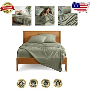 Luxurious 1800 Thread Count California King Sheet Set - Deep Pocket Design - Picture 1 of 11