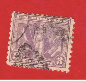 #537 F-VF used Victory & Flags w/date cancel Free S/H - Picture 1 of 2