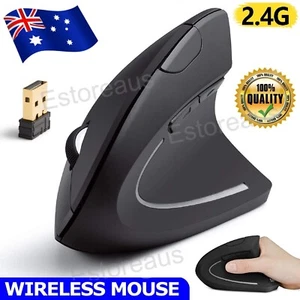 Ergonomic Optical 2.4G Wireless Vertical Mouse 1600 DPI 5 Buttons USB Receiver - Picture 1 of 14
