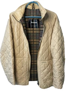 Barbour Men D917 Flyweight Quilted Beige Jacket Size Small Medium - Picture 1 of 12