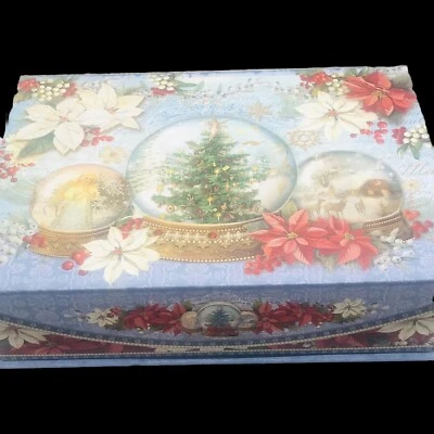 Punch Studio Snow Globe Poinsettia Angel Keepsake Trinket Storage Box - Image 1 of 4