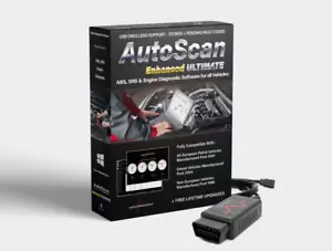 Autoscan Enhanced ULTIMATE OBD2 Engine Diagnostic Software Vehicle Elm327 Cable - Picture 1 of 9