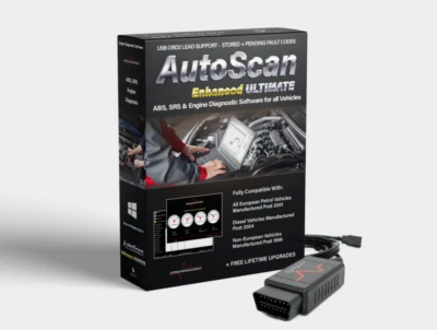Autoscan Enhanced ULTIMATE OBD2 Engine Diagnostic Software Vehicle Elm327 Cable - Image 1 of 4
