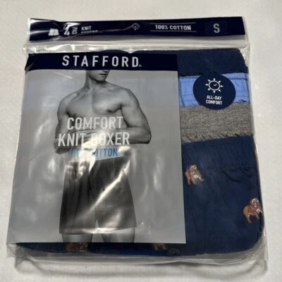 Stafford Boxers Mens Small 4 Pack KNIT - Image 1 of 2