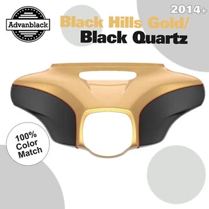 Black Hills Gold/Black Quartz 2-Tone Outer Fairing Batwing For 2014+ Harley - Picture 1 of 4
