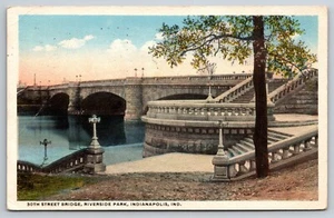 30th Street Bridge, Riverside Park, Indianapolis IN Vintage Postcard - Picture 1 of 2