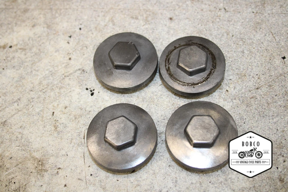 1973 Honda CB350G VALVE TAPPET ADJUSTER INSPECTION CAPS Twin W14-0751.ZE - Image 1 of 4