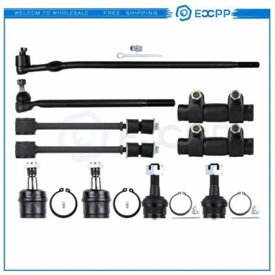 1985-1994 For Ford F-250 4x4 10pcs Front Tie Rod Drag Link Ball Joints Sway Bars - Image 1 of 4