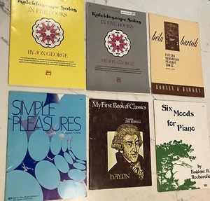 Lot 6 Intermediate Piano Solo Sheet Music Books Classical Pieces - Picture 1 of 2