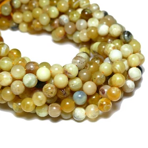 Opal Perle Kugel glanz gelb 4 - 8 mm 1 Strang BACATUS #4390 - Bild 1 von 2