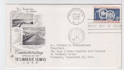 TurtlesTradingPost -  St Lawrence Seaway - 1959 FDC #1131  Artcraft Cachet - Image 1 of 2