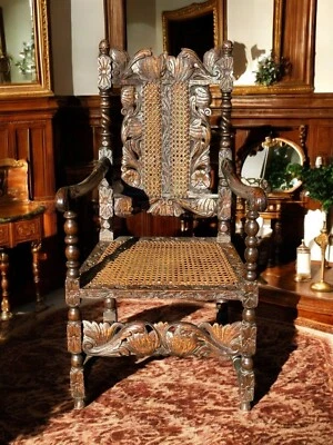 17th Century Charles II Carved Armchair--Shipping Available - Image 1 of 4