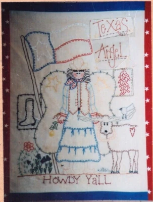 TEXAS ANGEL #1  ~  Creations by Sandy ~ 12.5 x 16.5  ~ 2001 ~ HOWDY YA'LL - Image 1 of 3