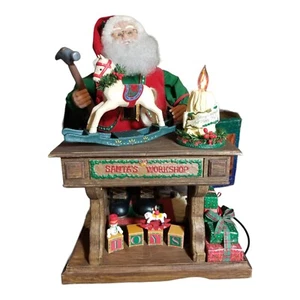 Vtg Santa at Workbench animated, musical & lighted by Traditions 20" toymaker - Picture 1 of 5