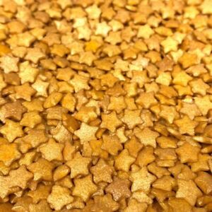 Shiny Gold Pearl Star Shaped Sprinkles | Krazy Sprinkles by Bakell®