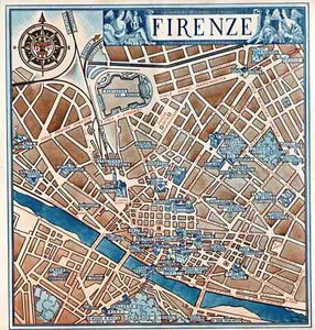 1934 Umberto Zimelli Florence, Firenze, Italy, Italia, Pictorial Tourist Map - Picture 1 of 7