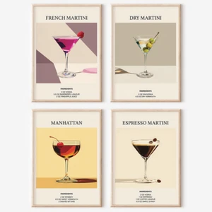 Cocktail Posters – Kitchen Wall Art for Home Bar Decor | A4, A3, A2 Sizes - Picture 1 of 40
