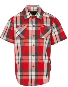 NEW DIXXON FLANNEL YOUTH EXTRA SMALL "THE SKIPPER" XS BAMBOO SHIRT RED WHITE NIB - Picture 1 of 5