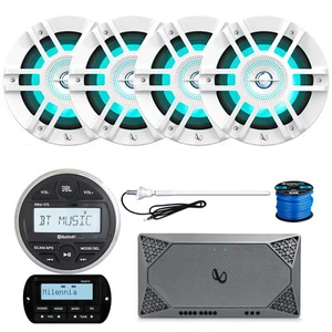 JBL PRV175 Bluetooth Receiver, Remote, (4) 6.5" LED Speaker, Amp, Wire,Antenna - Picture 1 of 8