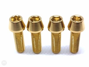 USA Titanium GOLD Taper Brake Caliper Bolts M6x18 For Hope Shimano Sram Hayes - Picture 1 of 3