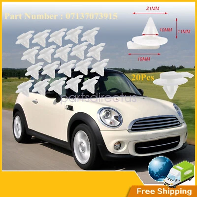 20Pcs Trim Panel & Fender Flare Moulding Clips For Mini Cooper 2002-2012 - Imagem 1 de 4
