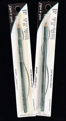 2 Wet N Wild Coloricon Eyeliner Crayon Green Vert  C662B DISCONTINUED RARE HTF - Image 1 of 2