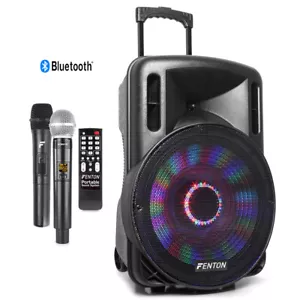 Portable PA Speaker System with Wireless Microphones, Bluetooth, Lights 15" 800W - Picture 1 of 12