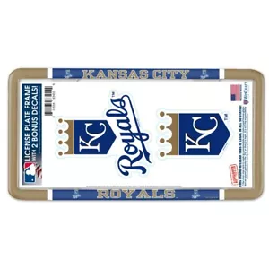KANSAS CITY ROYALS THIN RIM LICENSE PLATE FRAME WITH 2 DECALS NEW WINCRAFT ⚾ 🚗 - Picture 1 of 1