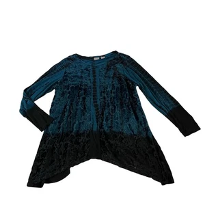 Chicos türkis schwarz Burnout Samt Tunika Top Gr. 3 XL - Bild 1 von 7