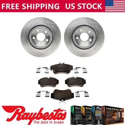 Juego de rotores de freno delanteros + pastillas de freno metálicas para Chrysler PT Cruiser 2001-2010 Foto 1 de 4