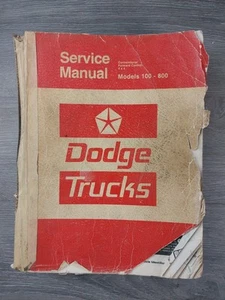1975 Dodge Truck 100-800 Shop Manual Loose cover Well used - Picture 1 of 8