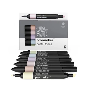 Winsor & Newton Promarker 6 Pen Pro Marker Set - Pastel Tones - Picture 1 of 1