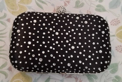 Black Beaded Evening Bag - New Without Tags - Adapts To A Shoulder Bag - Image 1 of 3