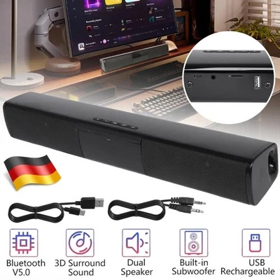 Bluetooth 5.0 TV-Soundbar-Lautsprecher Bluetooth Soundbar für TV Geräte Fernsehe - Bild 1 von 4