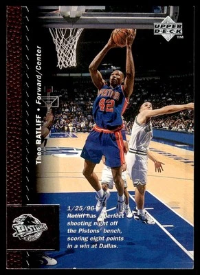 1996 Upper Deck #37 Theo Ratliff - Detroit Pistons - Image 1 of 2