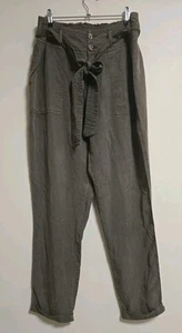 Just Jeans Womens Size 12 Soft Touch Cargo Style Pants Army Green With Belt - Picture 1 of 8