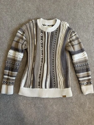 Suéter tejido con cable para niños Abercrombie 5/6 marrón cuello redondo Coogi Foto 1 de 4