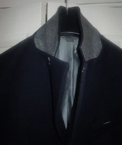 ARMANI EXCHANGE CLASSIC MENS DARK BLUE WOOL BLEND COAT SIZE M - Picture 1 of 6
