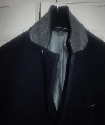 ARMANI EXCHANGE CLASSIC MENS DARK BLUE WOOL BLEND COAT SIZE M - Image 1 of 4