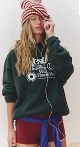 Free People Okay To Rest Universe Hoodie Graphic Will Thank You Green L NWT - Picture 1 of 6