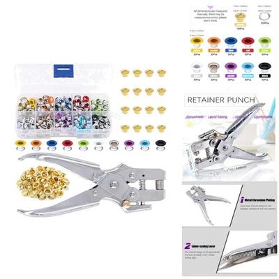 Complete 300Pcs Grommet Kit with 10 Vibrant Colors and Eyelet Pliers for Sewing - Image 1 of 4