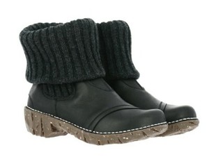 Botas Mujer Planas Negras Cuerdas Piel Borrego Cómodas El Naturalista N051