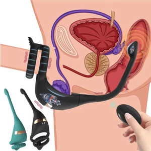 Vibrator Penis Cock Ring G-Spot Massager Anal Plug Stimulator Sex Toy For Men - Picture 1 of 29
