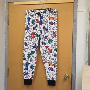 Zoo York Size L White Skateboarding Themed Fleece Lined Jogger Sweatpants - Foto 1 di 11