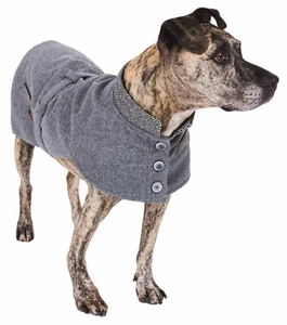 Sotnos Stylish Urban Grey Tweed Coat For Dogs Available in 5 Sizes - Picture 1 of 3