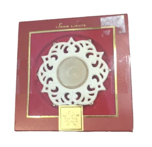 Lenox Snowflake Votive Candle Holder Christmas Snow Lights Original Box Vintage - Picture 1 of 5