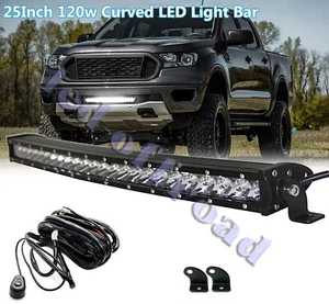 Combo de barra de luz LED curva de 26 pulgadas todoterreno coche camión ATV SUV 4x4 barco lámpara 25"" - Imagen 1 de 10