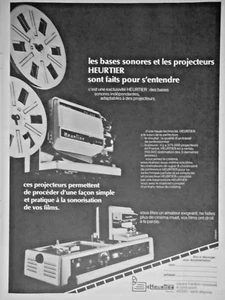 PUBLICITÉ 1974 HEURTIER LES BASES SONORES ET PROJECTEURS FAITS POUR S'ENTENDRE - Imagen 1 de 1