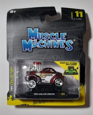 Muscle Machines 1941 Willys Coupe Competition Cams Red & White 1/64 - Image 1 of 2
