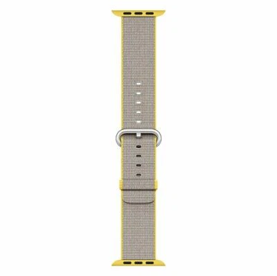 Genuine Apple Watch Band 42mm Yellow Light Grey Woven Nylon MNKJ2ZM/A 44mm 45mm - Image 1 of 4